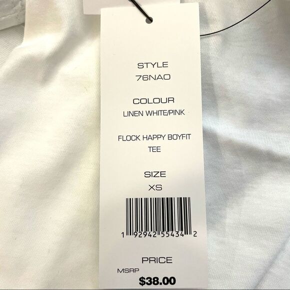 -French Connection Flocked Happy Boy Fit Tee NWT XS - Picture 11 of 11